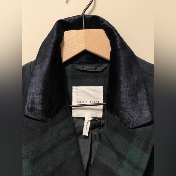 NWT Avec Les Filles Tartan Peacoat - Picture 2 of 5